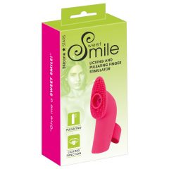   / SMILE Licking - vibrator cu degete cu limbă și undă, alimentat de baterii (roz)