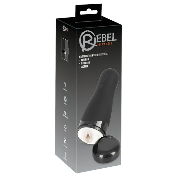 Rebel 3 Functions - masturbator cu încălzire, cu acumulator, vagin artificial