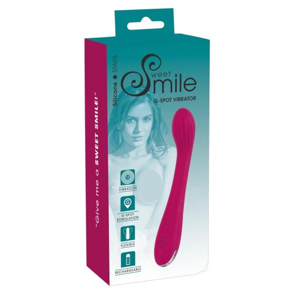 Vibrator pentru punctul G - SMILE, cu acumulator, striat (mov) 