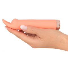   You2Toys piersic! mini bunny - vibrator clitoridian cu baterie, cu iepuraș (piersică)