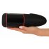 WYNE 02 - masturbator cu acumulator, vibratii si suptie (negru-alb) 