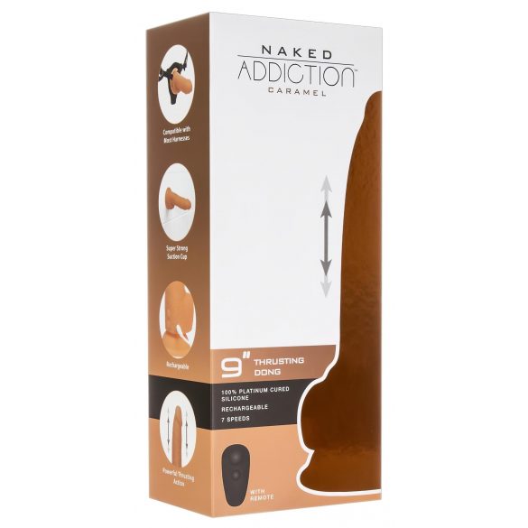 Vibrator radio, cu impulsuri, Naked Addiction 9 - culoare închisă (23cm) 