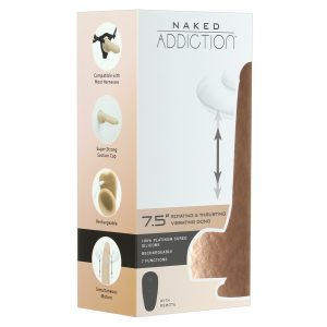 Naked Addiction Thrusting 7,5 - vibrator cu mișcare de împingere, cu acumulator (19cm) - natural