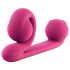 Vibrație Melc Duo - vibrator stimulator 3in1, cu acumulator (roz) 