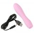 Cuties Mini 3 - vibrator rezistent la apă, cu baterie și textură striată (roz) 