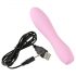 Cuties Mini 3 - vibrator cu acumulator, rezistent la apă, cu nervuri (roz)