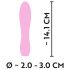 Cuties Mini 3 - vibrator cu acumulator, rezistent la apă, cu nervuri (roz)