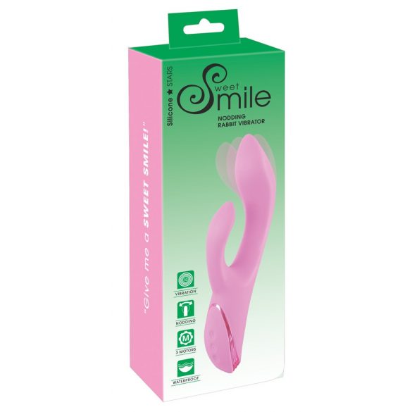 Vibrator SMILE - cu acumulator și braț pentru clitoris, roz 