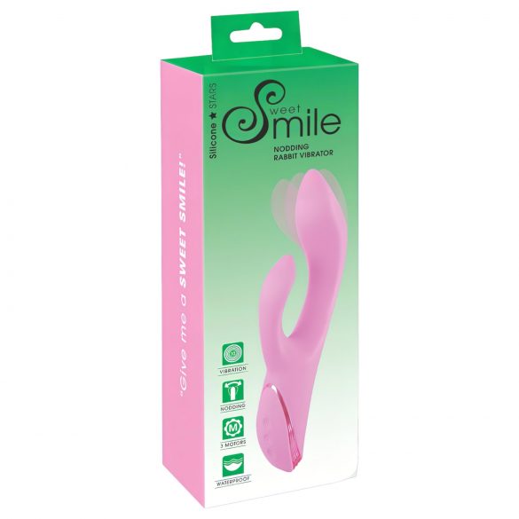 Vibrator SMILE - cu acumulator și braț pentru clitoris, roz 