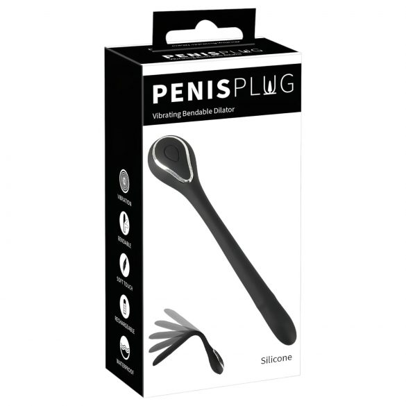 Dop Vibrator Penian Reîncărcabil pentru Uretra (1,1cm) - Negru