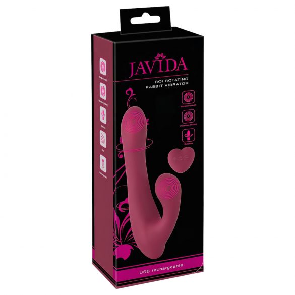 Vibrator rotativ cu radio și stimulator clitoridian Javida (roșu) 