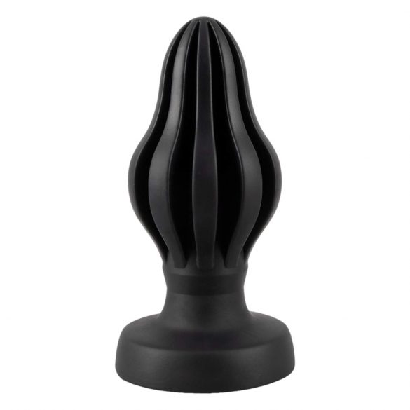 ANOS - dildo anal super-moale, striat - 5cm (negru) 