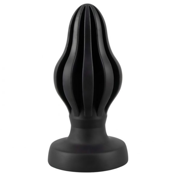 ANOS - dildo anal super-moale, cu nervuri - 5 cm (negru)