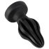 ANOS - dildo anal super-moale, striat - 5cm (negru) 