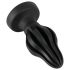 ANOS - dildo anal super-moale, cu nervuri - 5 cm (negru)