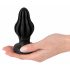 ANOS - dildo anal super-moale, striat - 5cm (negru) 