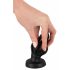 ANOS - dildo anal super-moale, striat - 5cm (negru) 