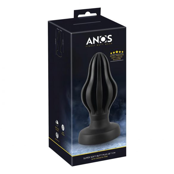 ANOS - dop anal moale cu striații - 7 cm (negru)