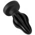 ANOS - dildo anal super-moale, striat - 7cm (negru) 