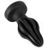 ANOS - dildo anal super moale, cu nervuri - 7cm (negru)