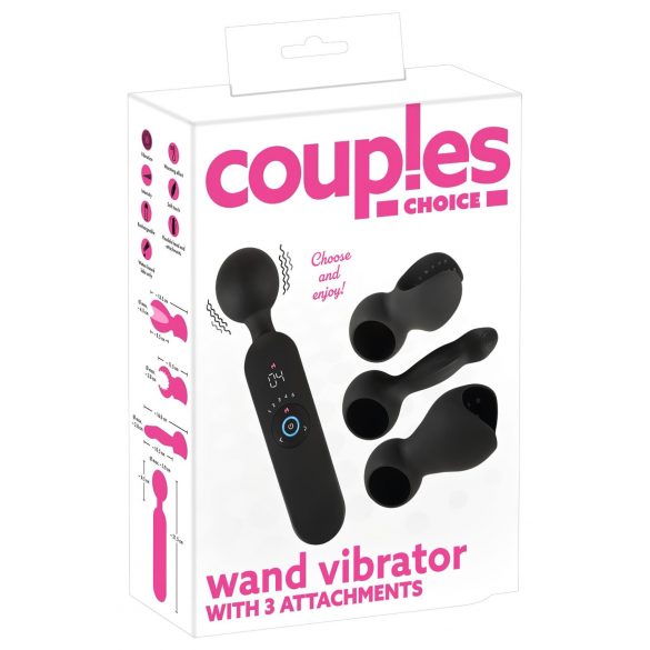 Vibrator de masaj încălzitor reincarcabil pentru cupluri (negru) 