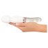 Vibrator LED din Silicon și Sticlă - Liaison Wand (Transparent-Alb) 