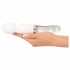 Vibrator LED din Silicon și Sticlă - Liaison Wand (Transparent-Alb) 