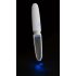 Vibrator drept cu acumulator și LED (transparent-alb) 