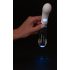 You2toys Liaison - vibrator din silicon și sticlă cu LED (transparent-alb) 