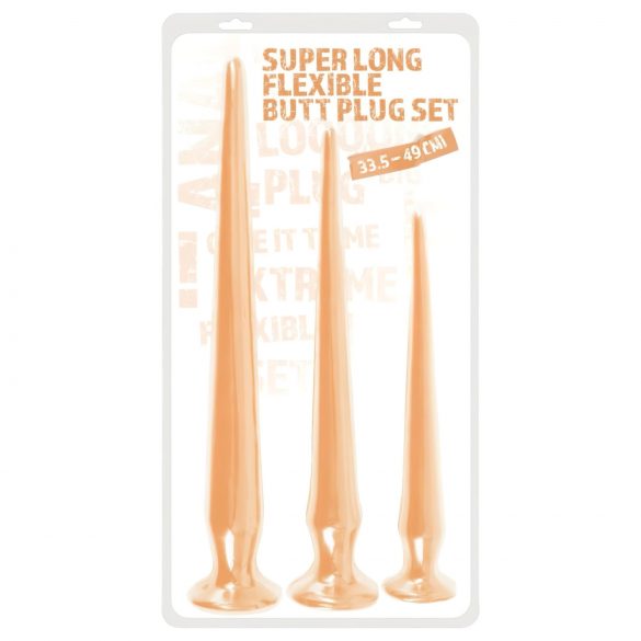 You2Toys - set de dildo-uri anale extra lungi (3 piese) - natural 