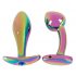 Set de dildo anal metalic ANOS Rainbow - 2 piese 