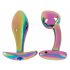 Set de dildo anal metalic ANOS Rainbow - 2 piese 