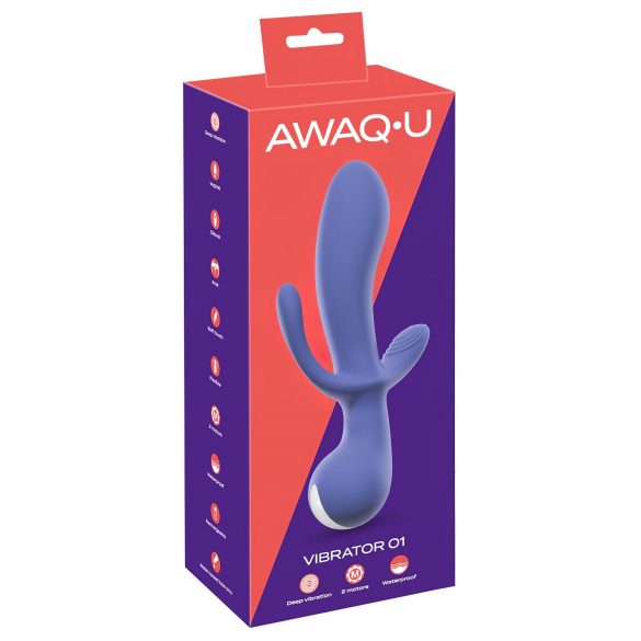 AWAQ.U 1 - vibrator cu acumulator, cu 3 brațe (mov) 