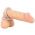 You2Toys - inel dublu de silicon pentru penis și testicule cu efect de metal (argintiu) 