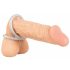 You2Toys - inel dublu de silicon pentru penis și testicule cu efect de metal (argintiu) 