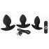 Set de vibratoare anale Black Velvet - 3 piese, cu acumulator (negru) 