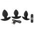 Set de vibratoare anale Black Velvet - 3 piese, cu acumulator (negru) 