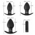 Set de vibratoare anale Black Velvet - 3 piese, cu acumulator (negru) 