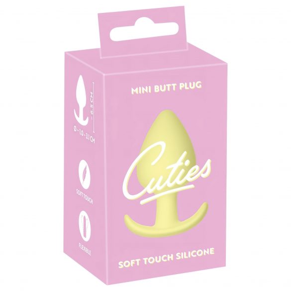 Cuties Mini Butt Plug - dildo anal din silicon - galben (3,1 cm) 