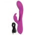 Vibrator Javida Thumping Rabbit cu 3 motoare și stimulator clitoridian - violet 