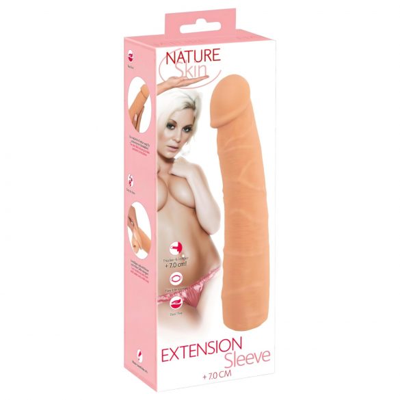 Nature Skin - manșon de penis pentru prelungire și îngroșare (24cm)