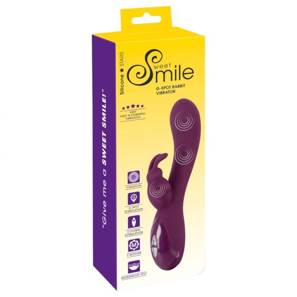 Vibrator SMILE – cu acumulator și 3 motoare, pentru clitoris (mov) 