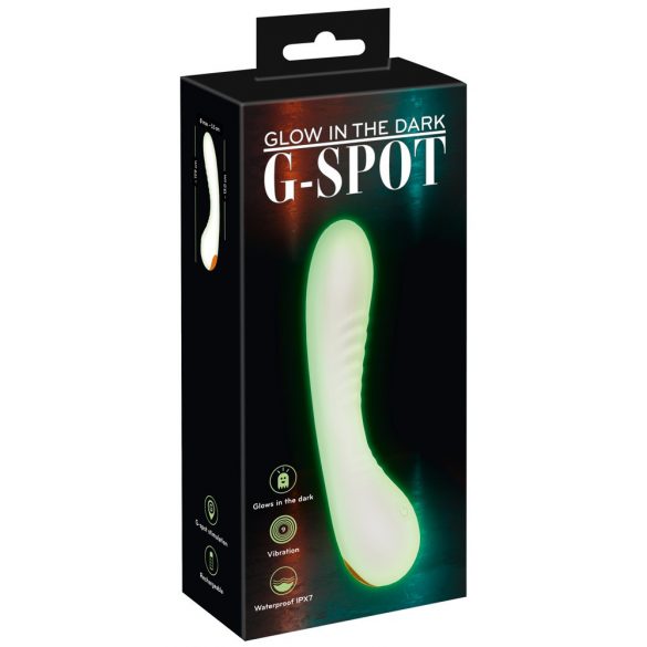 You2Toys Glow in the dark - vibrator fluorescent pentru punctul G (alb) 