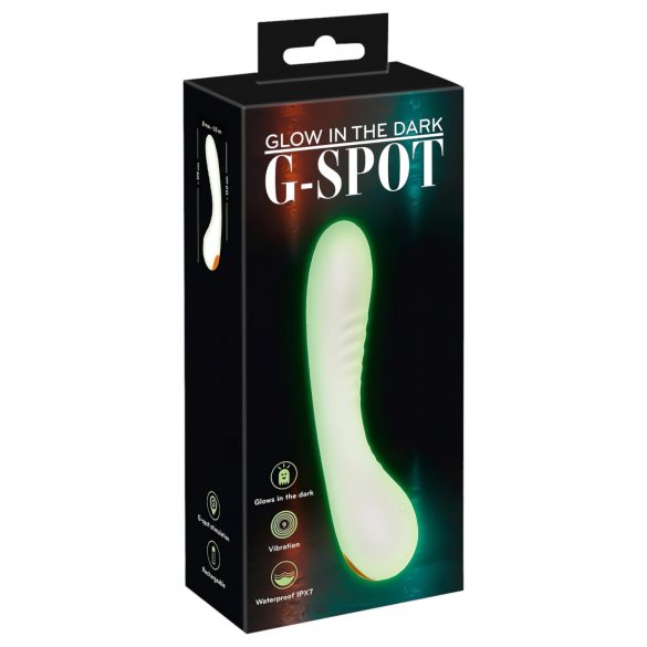 You2Toys Glow in the dark - vibrator fluorescent pentru punctul G (alb) 