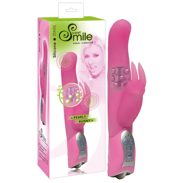 Iepuraș Pearly Bunny - vibrator cu perle (roz) 