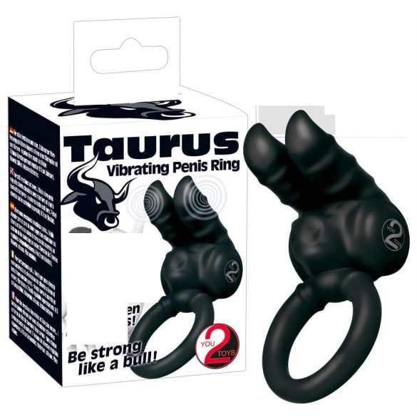 You2Toys - Taurus - inel vibrator cu două motoare pentru penis (negru) 