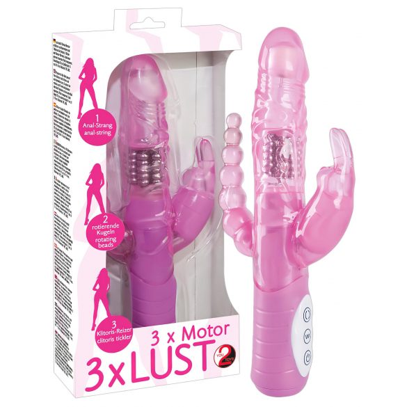 You2Toys - Vibrator cu triplu efect - roz 