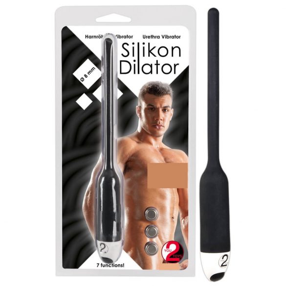 You2Toys - Vibrator uretral din silicon - negru (8mm) 