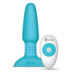   b-Vibe - vibrator anal cu perle rotative, reîncărcabil (turcoaz)