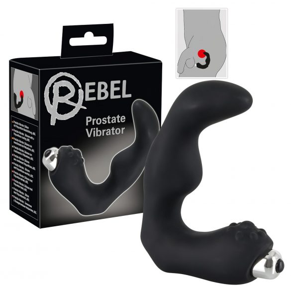 Vibrator prostatic curbat Rebel (negru) 